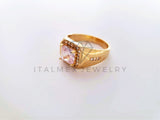 Anillo Caballero de Lujo - 103917 - Diseño Cuadrado CZ Clara Oro Laminado 18K