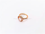 Anillo Dama de Lujo -103320 - Diseño Solitario CZ Gota Oro Laminado 18K