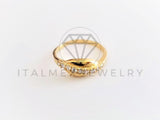 Anillo de Lujo - 103133 - Estilo Churumbela Concha CZ Clara Oro Laminado 18K
