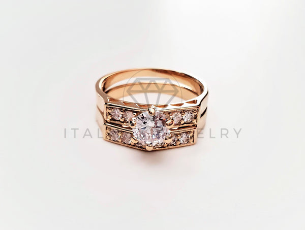 Anillo Dama de Lujo - 103401 - Diseño Alianza Matrimonio CZ Clara Oro Laminado 18K