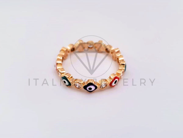 Anillo de Lujo - 103909 - Anillo Ojo Turco Flor Color Oro Laminado 18K