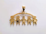 Dije Elegante - 104343 - Dije 4 Niñas y 1 Niño Tamaño Chico Oro Laminado 18K