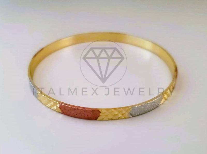 Pulsera Elegante - 104543 - Aro Diamantado Diagonal 65mm Oro Laminado 18K