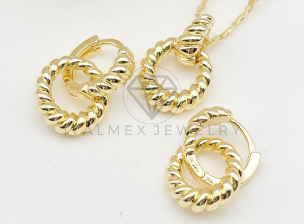 Juego de Lujo - 106426 - Juego Doble Circulo Oro Laminado 18K