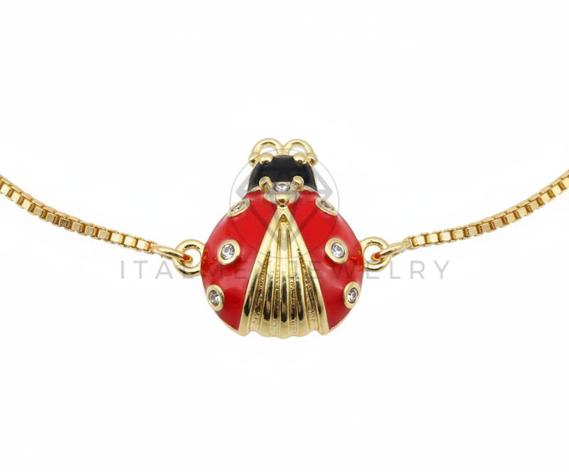 Pulsera de Lujo - 106433 - Pulsera Ajustable Catarina CZ Clara - Oro Laminado 18K
