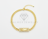 Pulsera de Lujo - 106435 - Pulsera San Judas CZ Clara -  Oro Laminado 18K