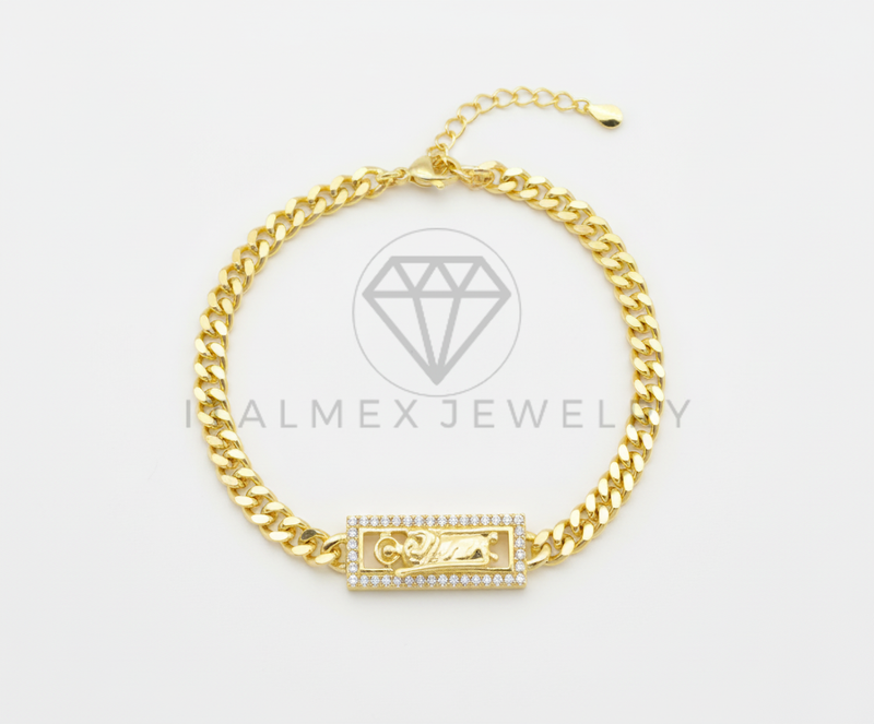 Pulsera de Lujo - 106435 - Pulsera San Judas CZ Clara -  Oro Laminado 18K