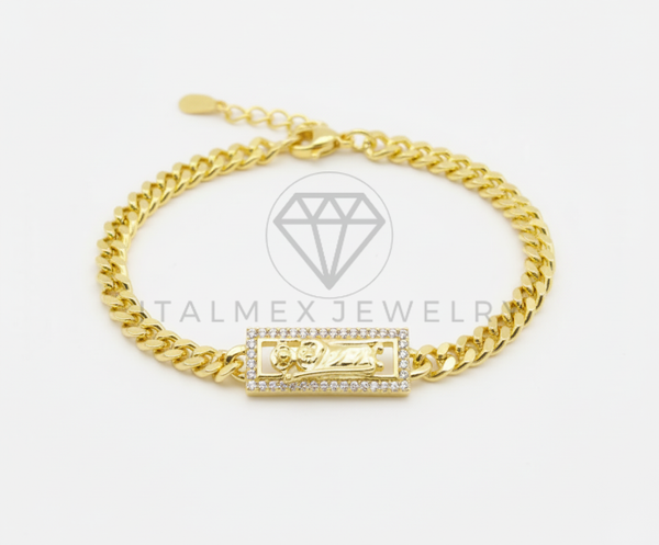 Pulsera de Lujo - 106435 - Pulsera San Judas CZ Clara -  Oro Laminado 18K