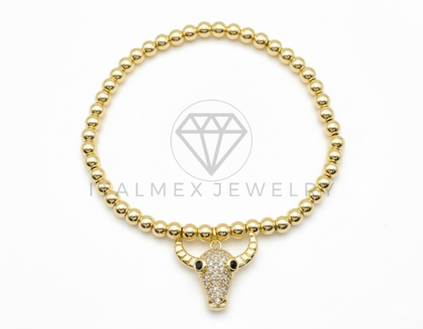 Pulsera de Lujo - 106437 - Pulsera Toro con CZ Clara -  Oro Laminado 18K