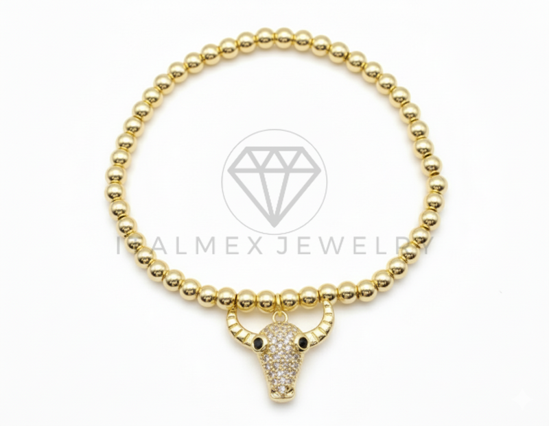 Pulsera de Lujo - 106437 - Pulsera Toro con CZ Clara -  Oro Laminado 18K