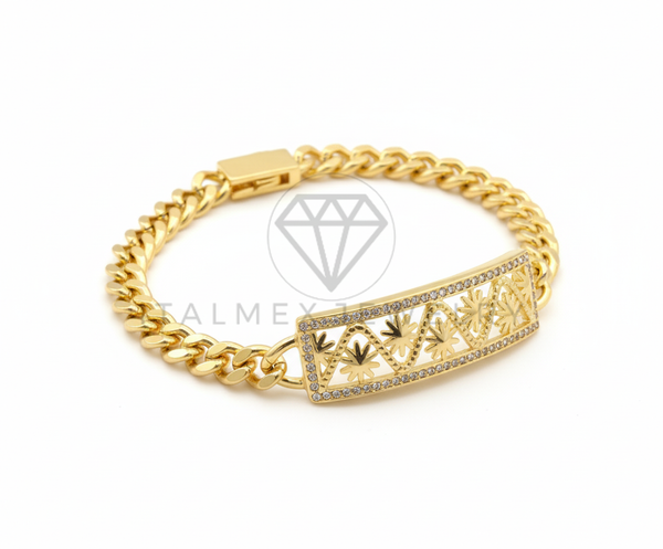 Pulsera de Lujo - 106439 - Pulsera Sol CZ Clara -  Oro Laminado 18K