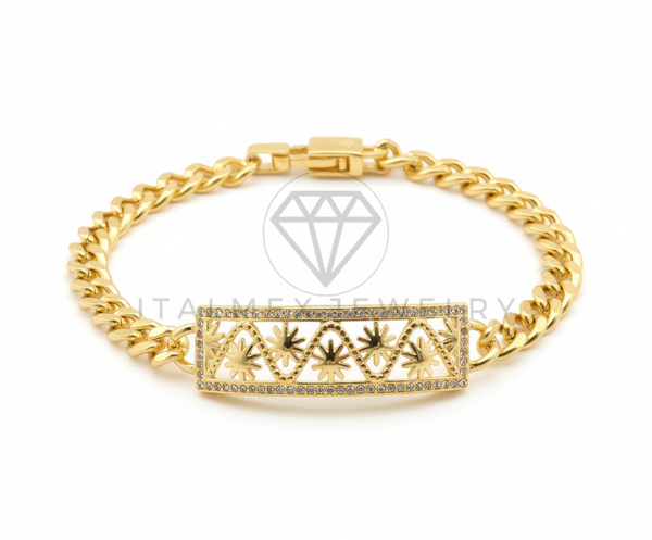 Pulsera de Lujo - 106439 - Pulsera Sol CZ Clara -  Oro Laminado 18K