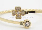 Pulsera de Lujo - 106451 - Pulsera Trebol CZ Clara - Oro Laminado 18K