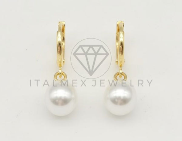 Huggie de Lujo - 106457 - Arete Perla - Oro Laminado 18K