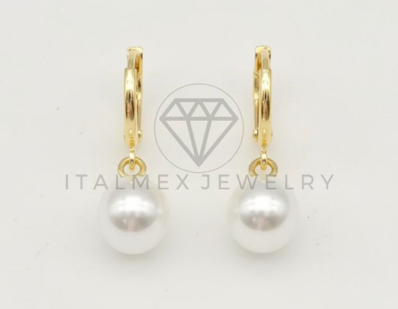 Huggie de Lujo - 106457 - Arete Perla - Oro Laminado 18K