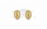 Arete de Lujo - 106459 - Broquel Virgen de Guadalupe CZ Clara - Oro Laminado 18K
