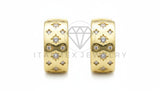Arete de Lujo - 106461 - Huggie Inspirado Louis Vuitton CZ Clara - Oro Laminado 18K