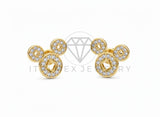 Arete de Lujo - 106463 - Broquel Inspirado Mickey CZ Clara - Oro Laminado 18K