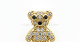 Arete de Lujo - 106464 - Broquel Osito CZ Clara - Oro Laminado 18K