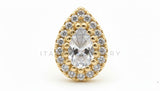 Arete de Lujo - 106465 - Broquel Lágrima CZ Clara - Oro Laminado 18K