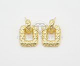 Arete de Lujo - 106466 - Arete Rectangular - Oro Laminado 18K
