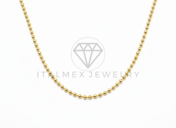 Cadena de Lujo - 106470 - Cadena Bolitas - Oro Laminado 18K