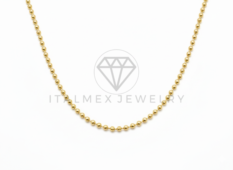 Cadena de Lujo - 106470 - Cadena Bolitas - Oro Laminado 18K