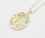 Collar Elegante - 106474 - Collar Medalla Virgen de Guadalupe CZ Clara - Oro Laminado 18K