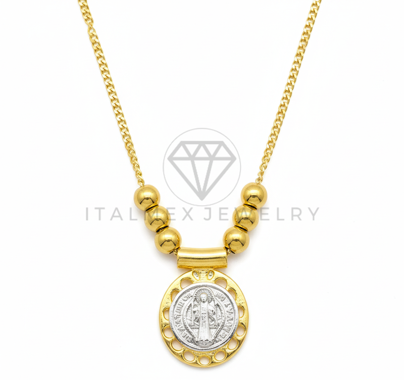 Collar Elegante - 106482 - Collar Dije San Judas - Oro Laminado 18K
