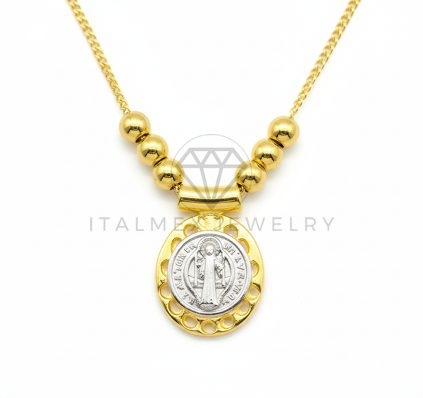Collar Elegante - 106482 - Collar Dije San Judas - Oro Laminado 18K