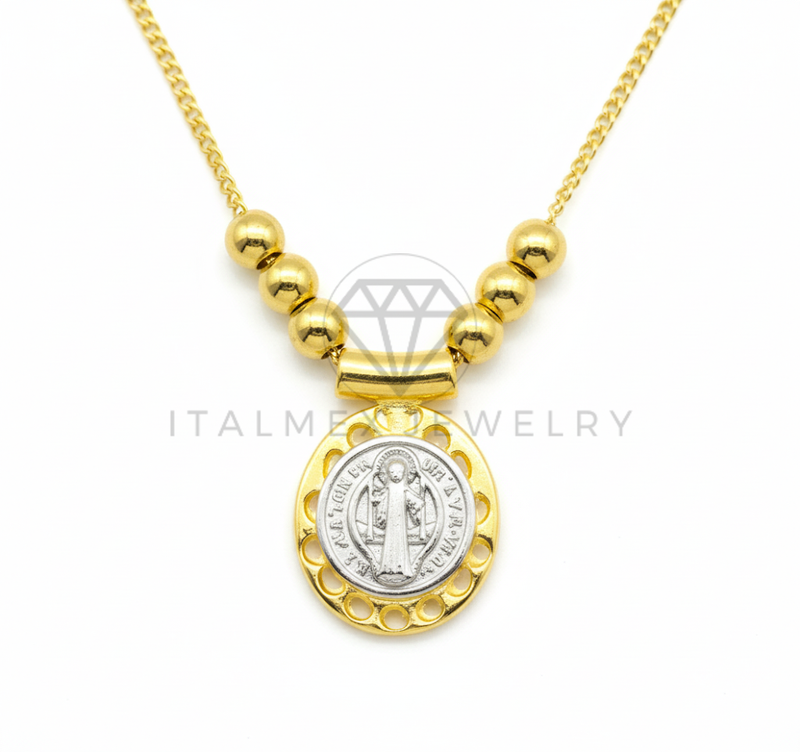 Collar Elegante - 106482 - Collar Dije San Judas - Oro Laminado 18K