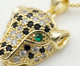 Collar Elegante - 106485 - Collar Dije Jaguar CZ Tricolor - Oro Laminado 18K
