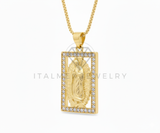 Collar Elegante - 106486 - Collar Dije Virgen de Guadalupe CZ Clara - Oro Laminado 18K