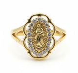 Anillo de Lujo - 106491 - Anillo Ajustable Virgen de Guadalupe CZ Clara - Oro Laminado 18K