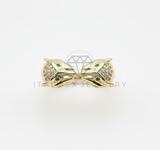 Anillo de Lujo - 106493 - Anillo Ajustable Inspirado Panthere Cartier CZ Clara y Verde - Oro Laminado 18K