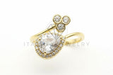 Anillo de Lujo - 106498 - Anillo Ajustable Lágrima CZ Clara - Oro Laminado 18K