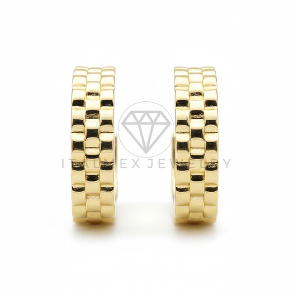 Arete de Lujo - 106507 - Huggie Estilo Rolex - Oro Laminado 18K
