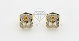 Arete de Lujo - 106513 - Broquel Inspirado Tous CZ Clara - Oro Laminado 18K