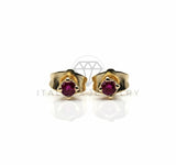 Arete de Lujo - 106528 - Broquel CZ Rosa - Oro Laminado 18K