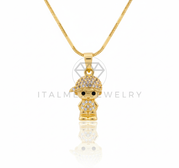 Collar Elegante - 106646 - Collar Niño CZ Clara - Oro Laminado 18K