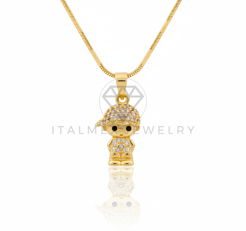 Collar Elegante - 106646 - Collar Niño CZ Clara - Oro Laminado 18K