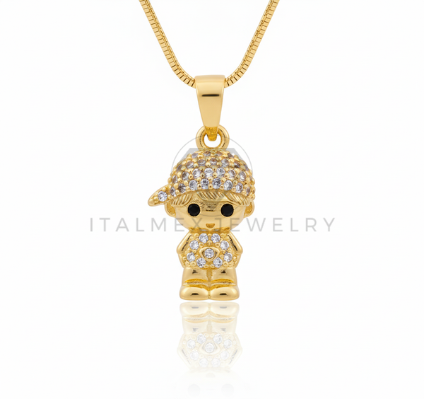 Collar Elegante - 106646 - Collar Niño CZ Clara - Oro Laminado 18K
