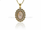 Collar Elegante - 106648 - Collar Ovalado Blanco CZ Clara - Oro Laminado 18K