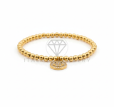 Pulsera de Lujo - 106651 - Pulsera Carita Feliz CZ Clara - Oro Laminado 18K