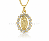 Collar Elegante - 106659 - Collar Virgen de Guadalupe CZ Clara - Oro Laminado 18K