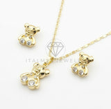 Juego de Lujo - 106661 - Juego Osito con CZ Clara - Oro Laminado 18K