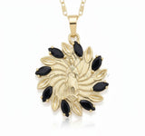Juego de Lujo - 106664 - Juego Virgen de Guadalupe CZ Negra - Oro Laminado 18K