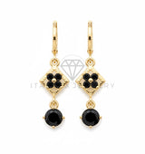 Arete de Lujo - 106670 - Huggie CZ Negra - Oro Laminado 18K