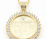 Collar Elegante - 106673 - Collar Centenario de 50 Pesos con CZ Clara - Oro Laminado 18K
