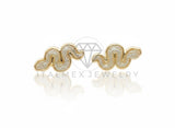 Arete de Lujo - 106683 - Broquel Serpiente Blanca - Oro Laminado 18K